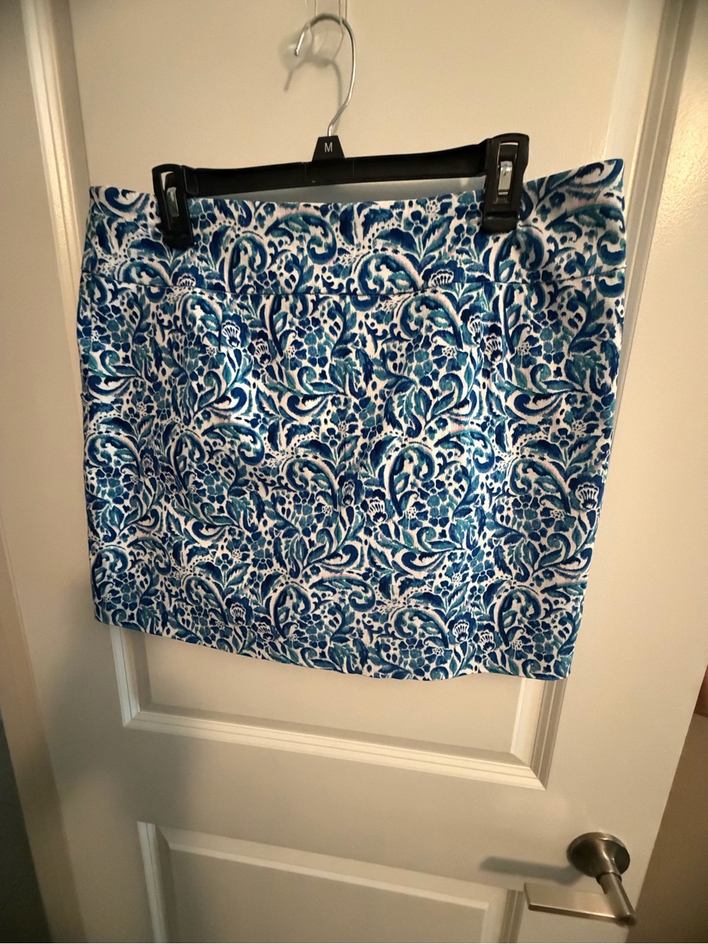 Zac & Rachel Blue White Paisley-Print Mini Skirt